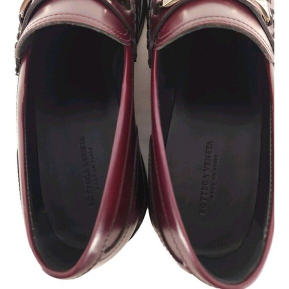 Bottega Veneta Varenne Leather Loafers with Buckle 41 8 Mens Barolo Wine New - Picture 8 of 13